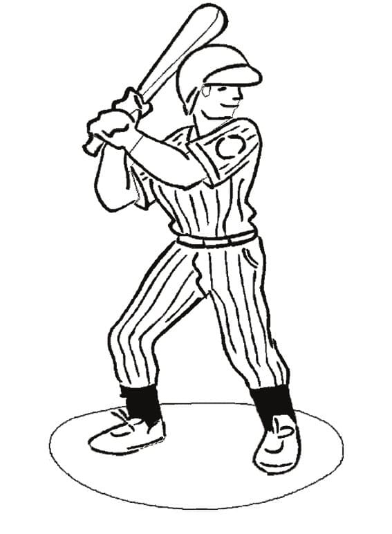 Free baseball player coloring page