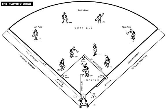 Information softball field diagram with positions
