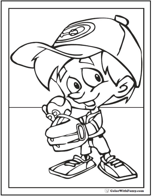 Baseball coloring pages â pitcher and batter sports coloring pages