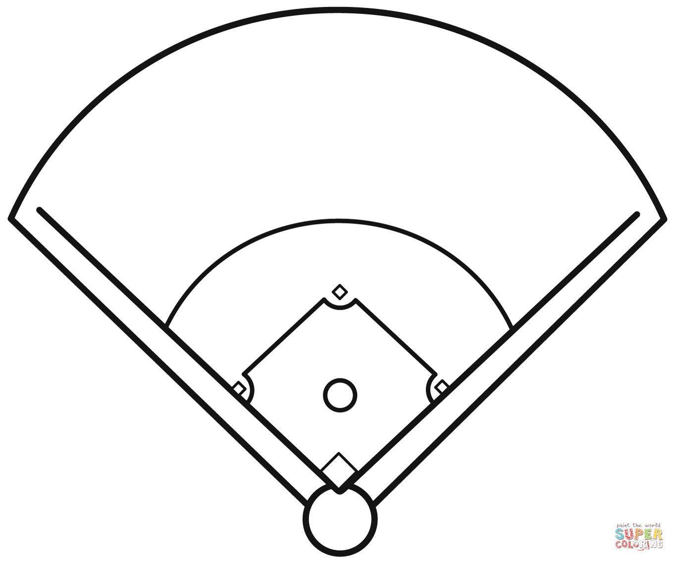 Baseball diamond coloring page free printable coloring pages