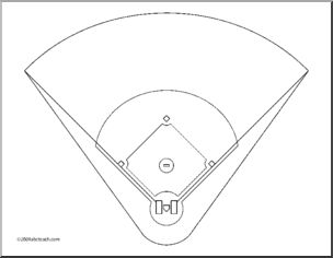 Clip art baseball field coloring page i