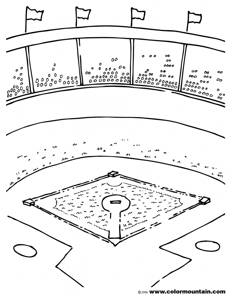 Get this baseball field coloring pages printable