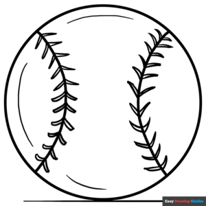 Baseball coloring page easy drawing guides