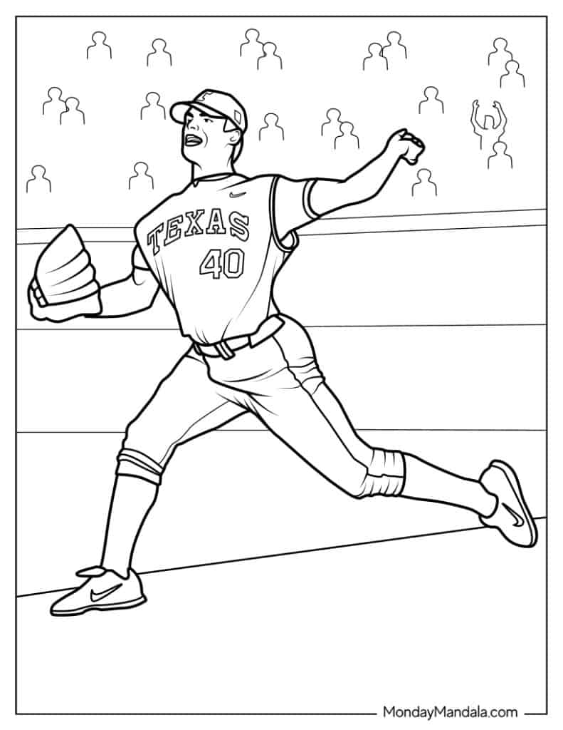 Baseball coloring pages free pdf printables