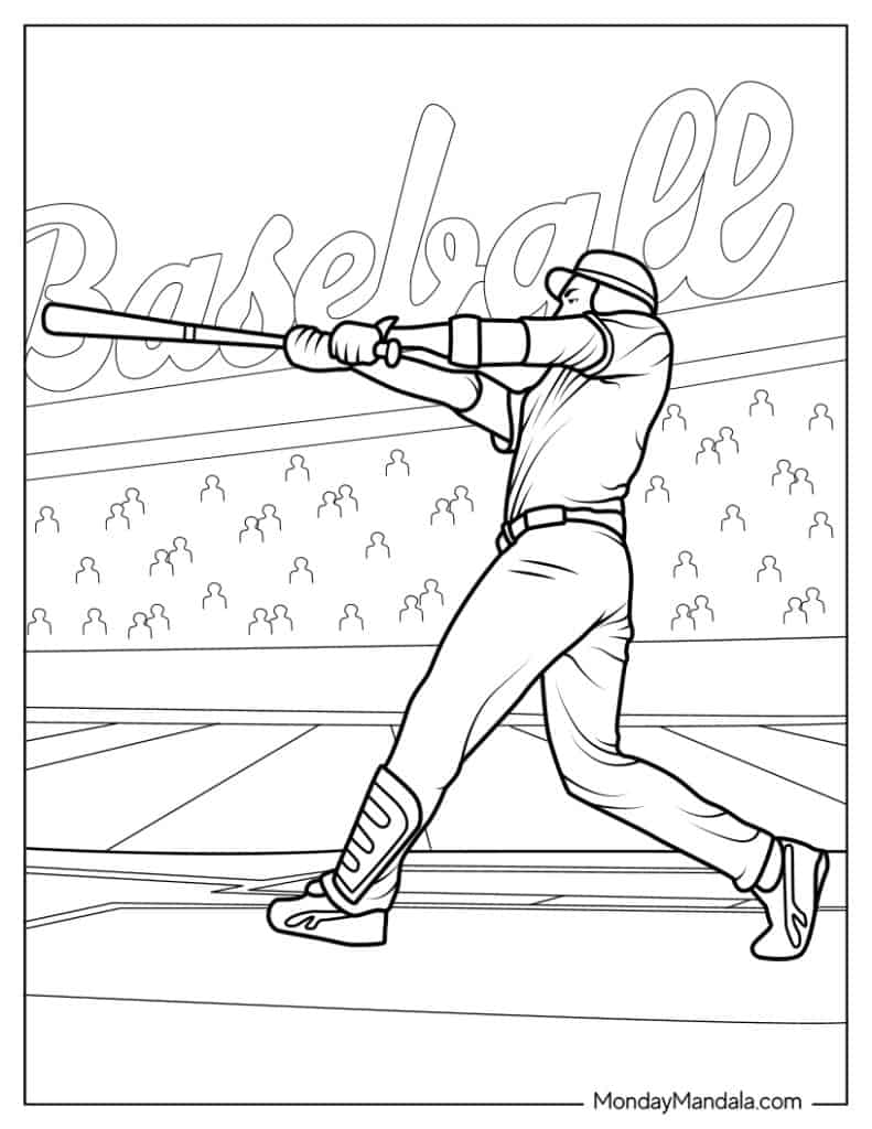 Baseball coloring pages free pdf printables