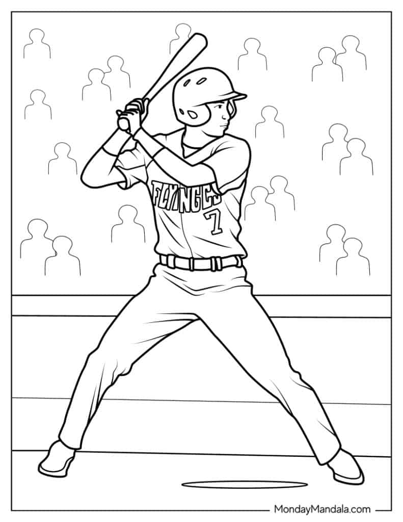 Baseball coloring pages free pdf printables