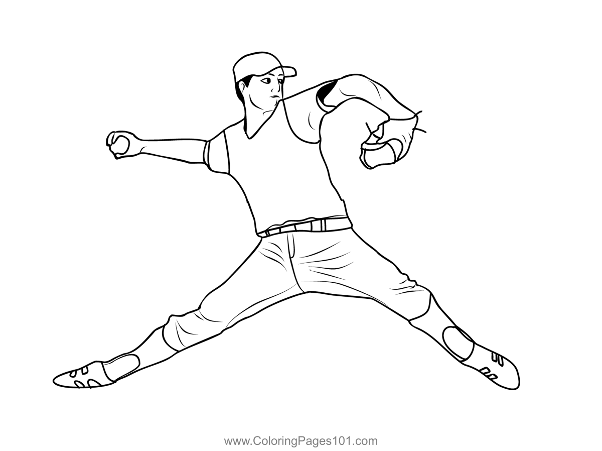 Baseball coloring page for kids