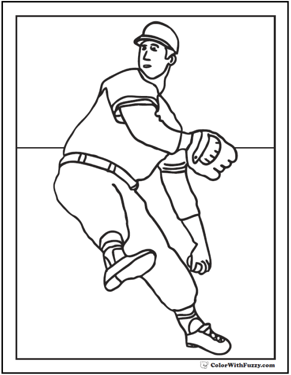 Baseball coloring pages â pitcher and batter sports coloring pages