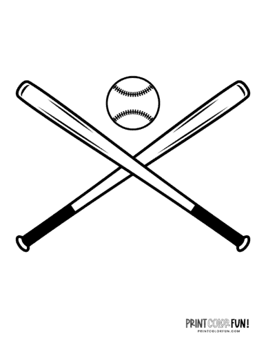 Baseball gear coloring pages balls bats mitts hats at