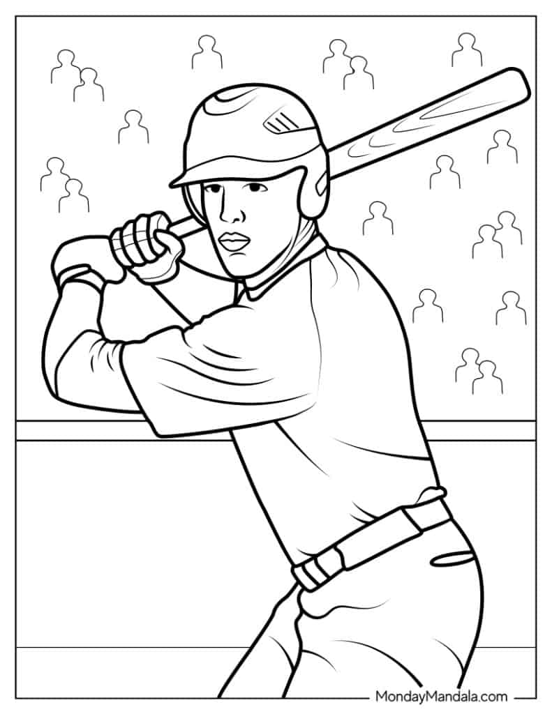 Baseball coloring pages free pdf printables