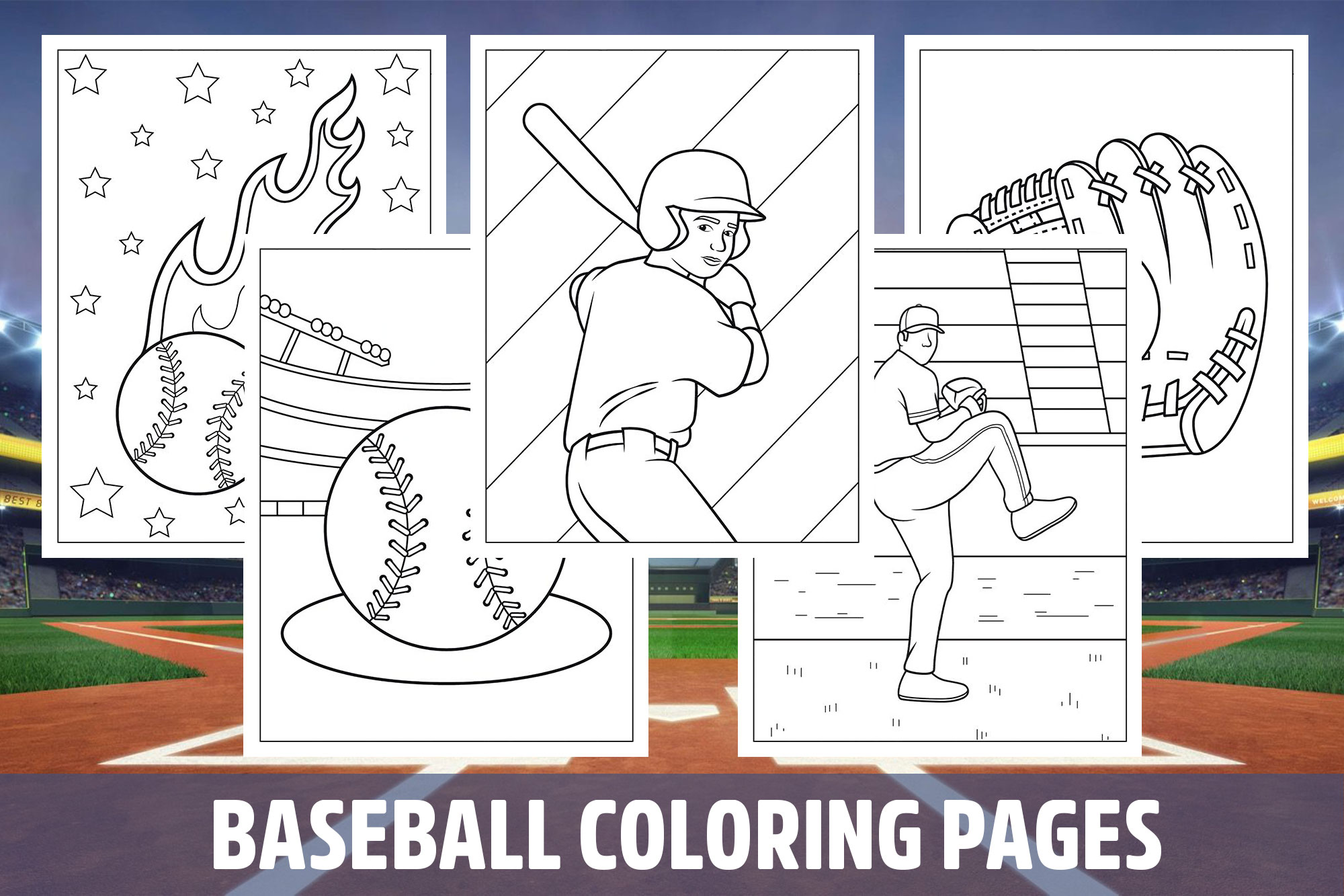 Baseball coloring pages for kids girls boys teens birthday school activity made by teachers