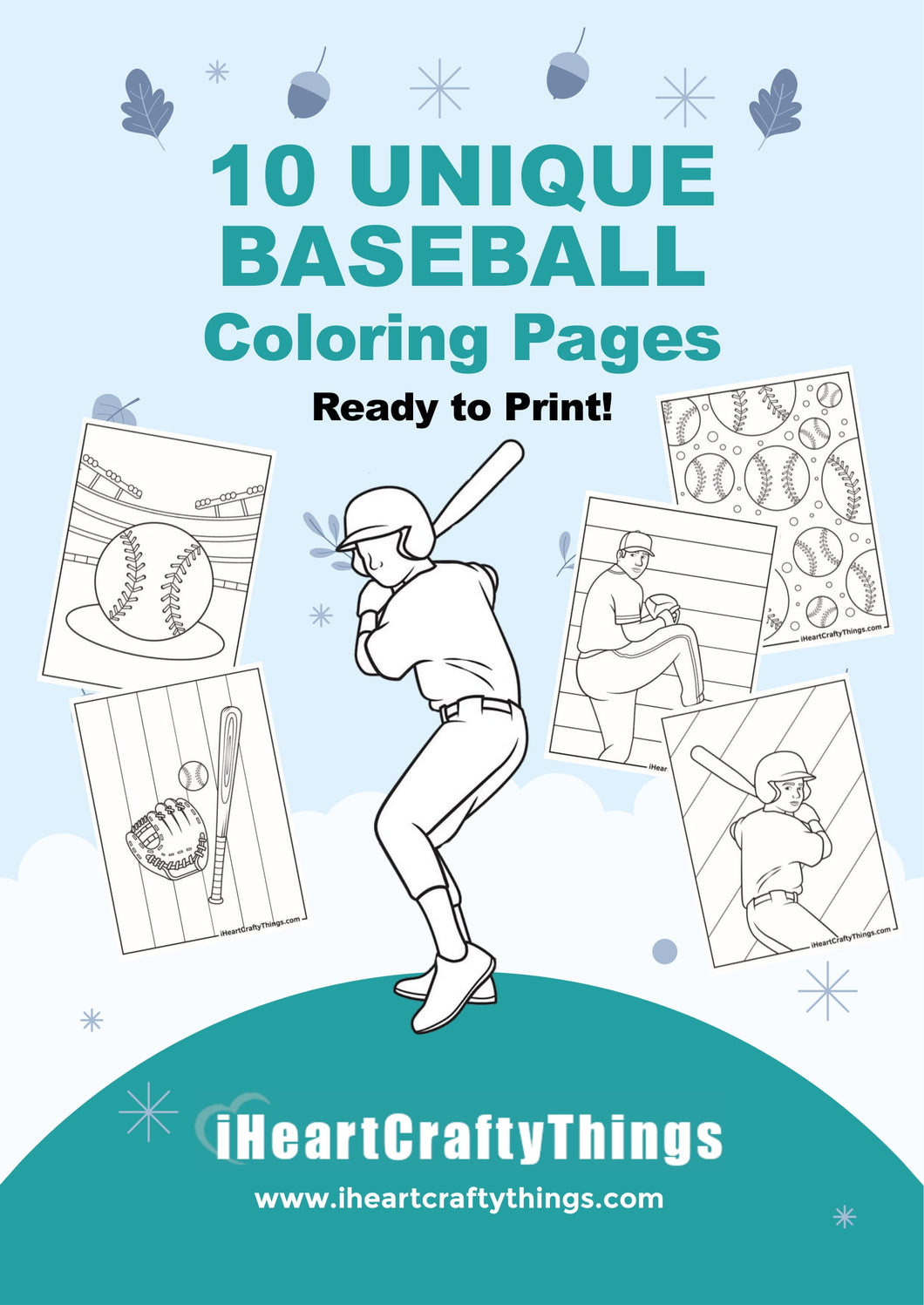 Baseball coloring pages â i heart crafty things