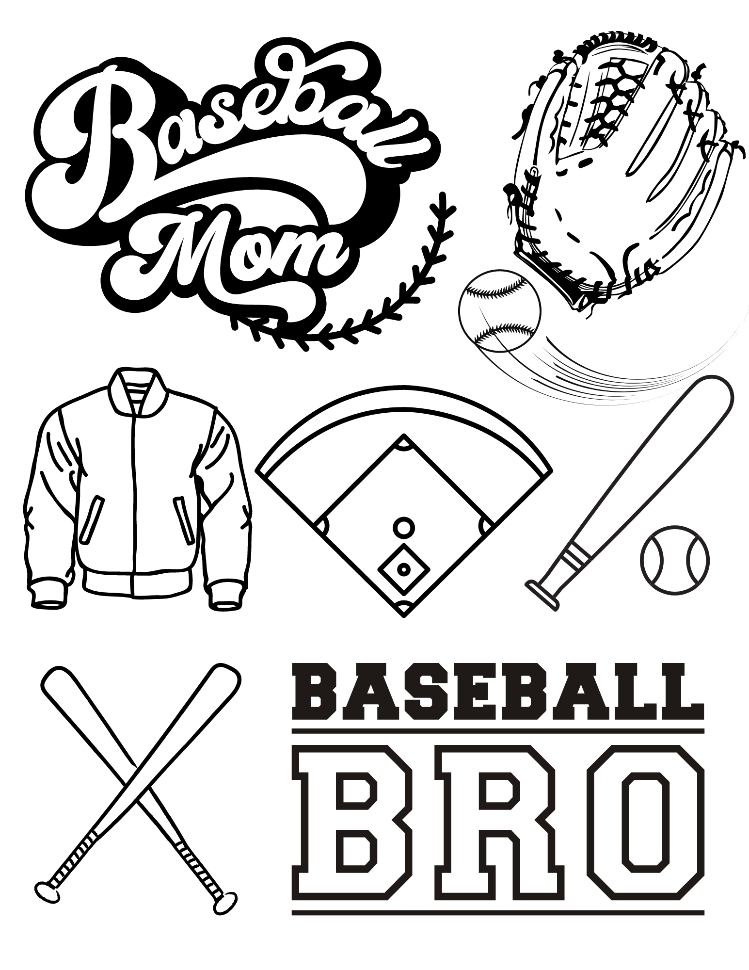 Free baseball coloring pages for kids and adults