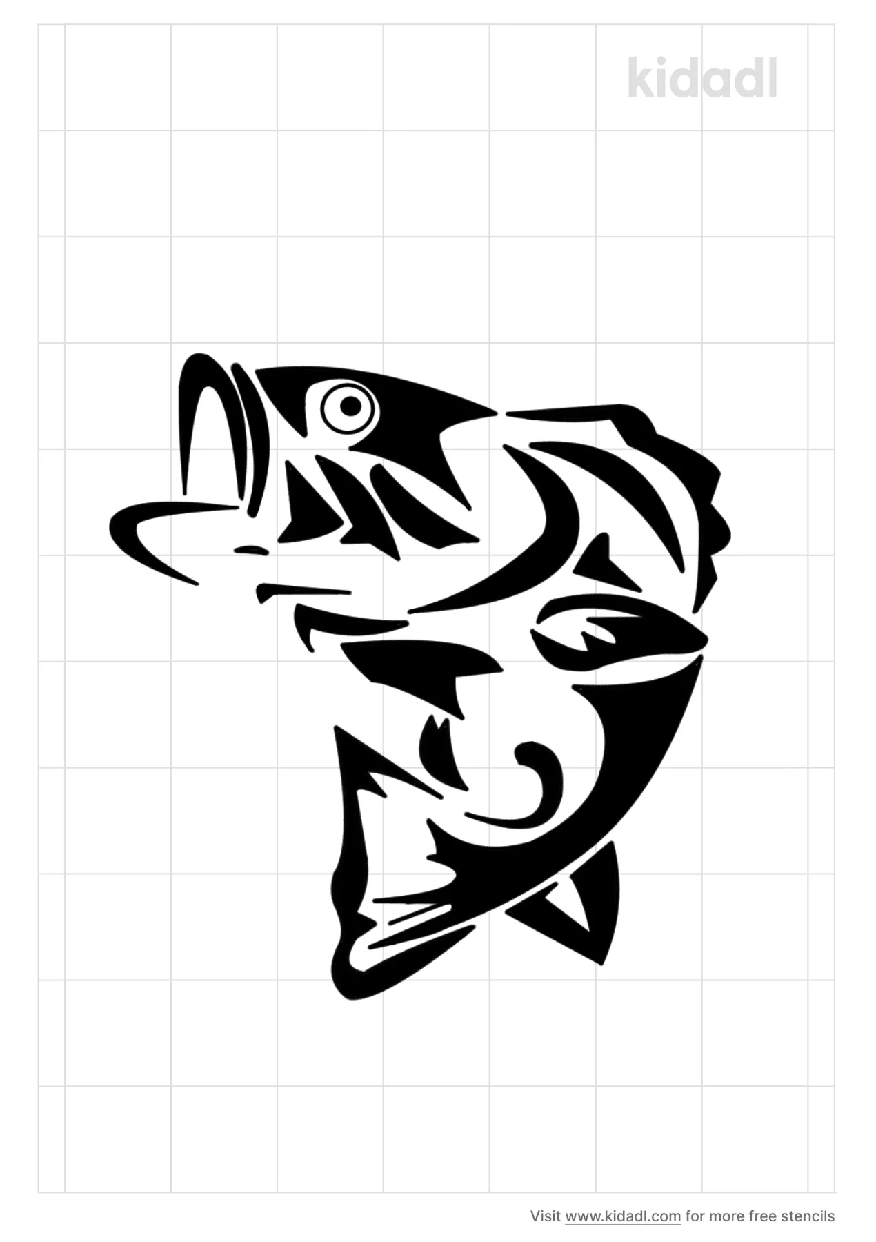 Free largemouth bass stencil stencil printables