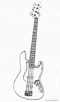 Bass guitar coloring pages guitar tattoo design guitar tattoo guitar drawing