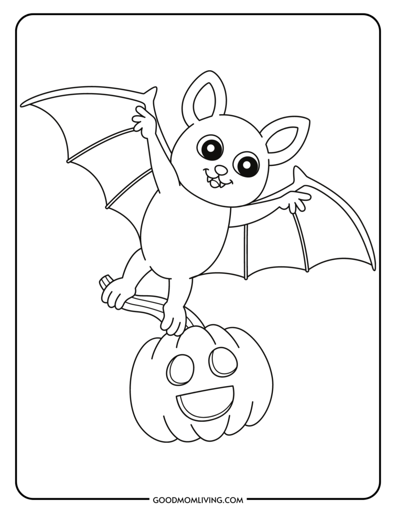 Bat coloring pages for kids free printable