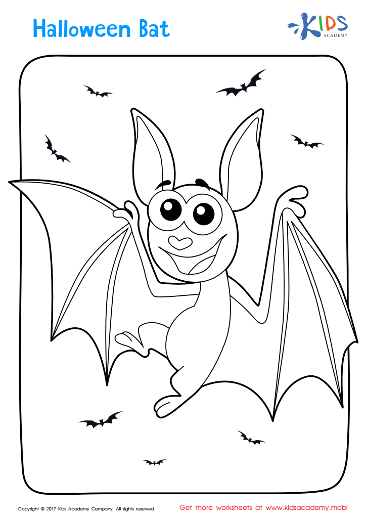 Halloween a bat printable printable coloring page for kids