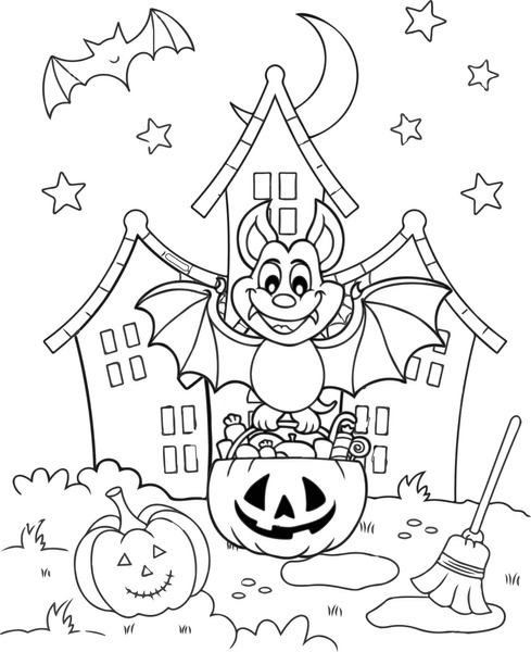 Bats coloring pages royalty