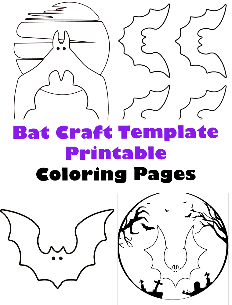 Free bat craft template printable bat halloween coloring pages