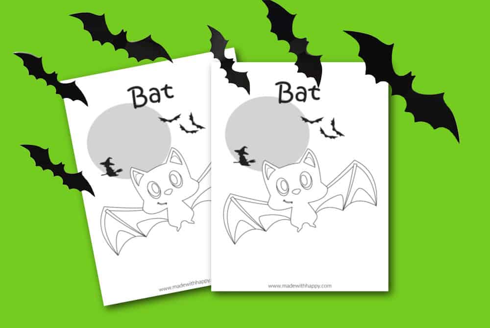 Free printable halloween bat coloring page