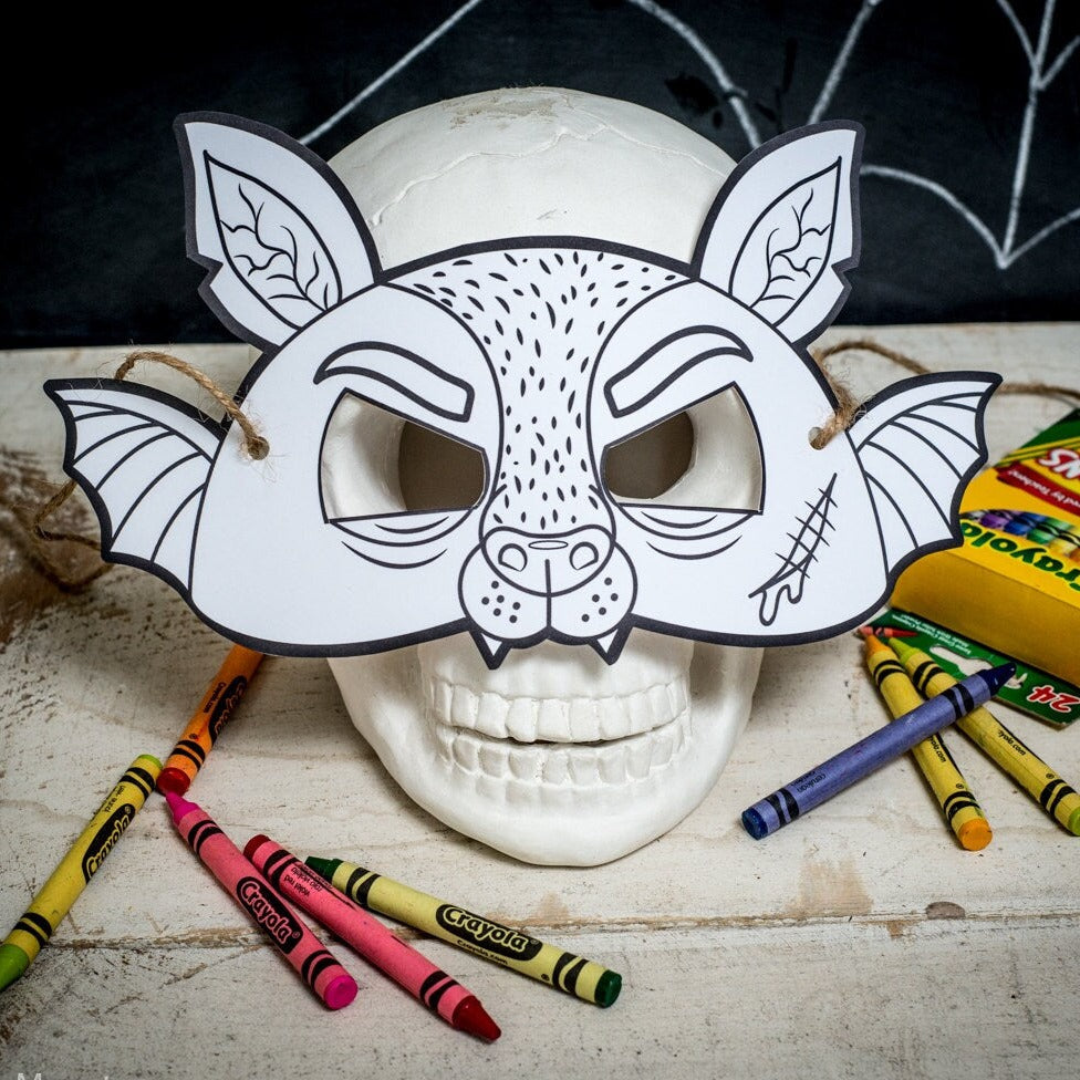 Creepy bat coloring mask â kudzu monster