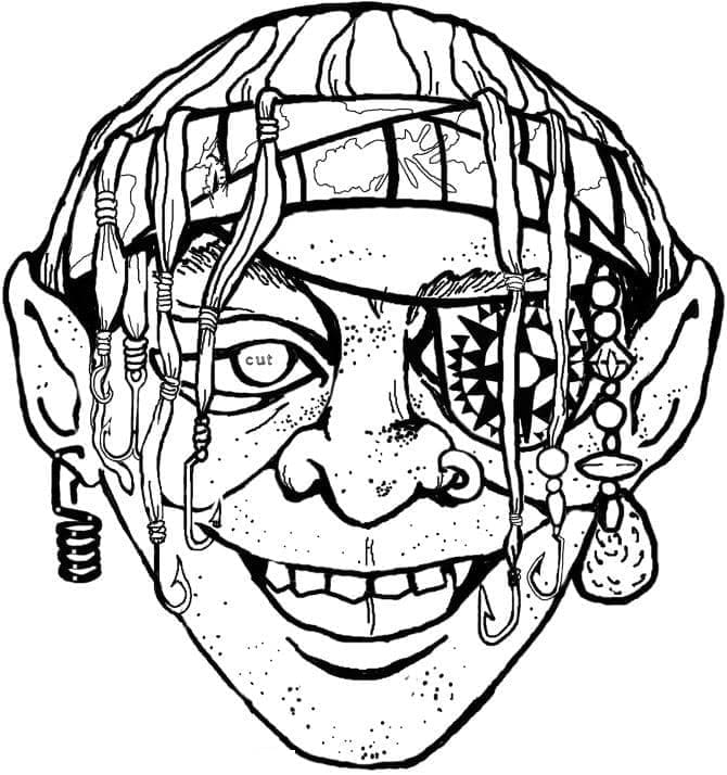 Halloween mask coloring pages