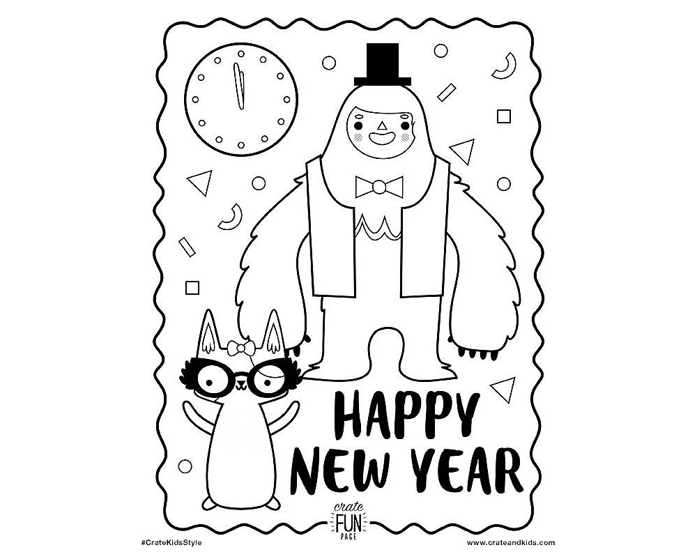 Kids new years eve free printable coloring page crate kids nada