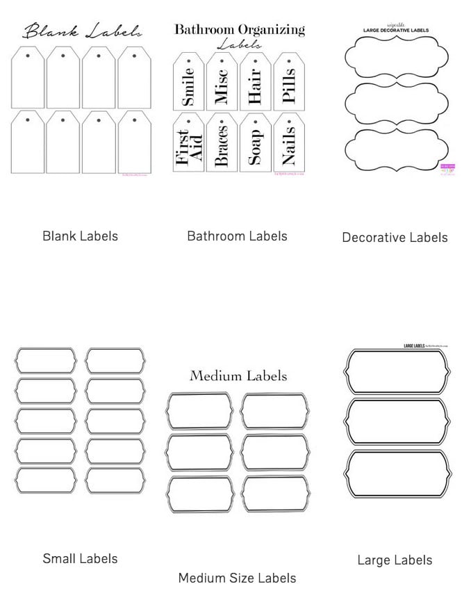 Decorative free printable labels for organizing