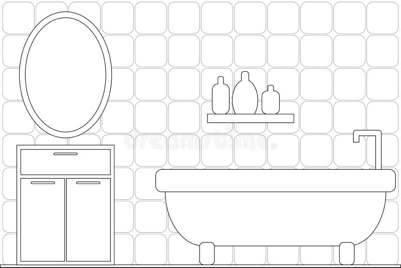 Bathroom coloring stock illustrations â bathroom coloring stock illustrations vectors clipart