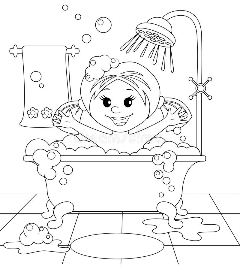 Bathroom coloring stock illustrations â bathroom coloring stock illustrations vectors clipart