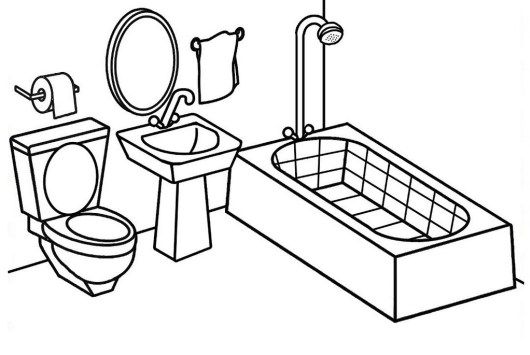 Bathroom coloring and activity sheet coloring pages for kids coloring pages bathroom drawing