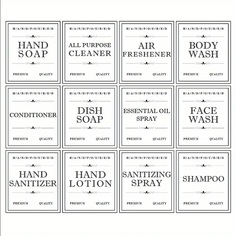 Waterproof labels for bottles shampoo and conditioner