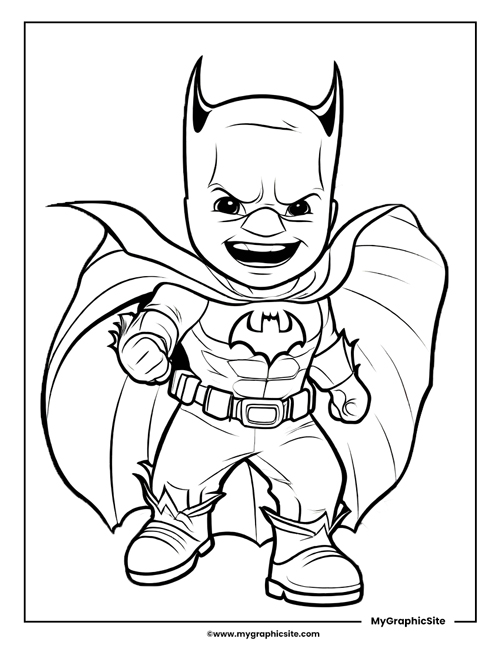 Cute batman coloring pages for kids free printable