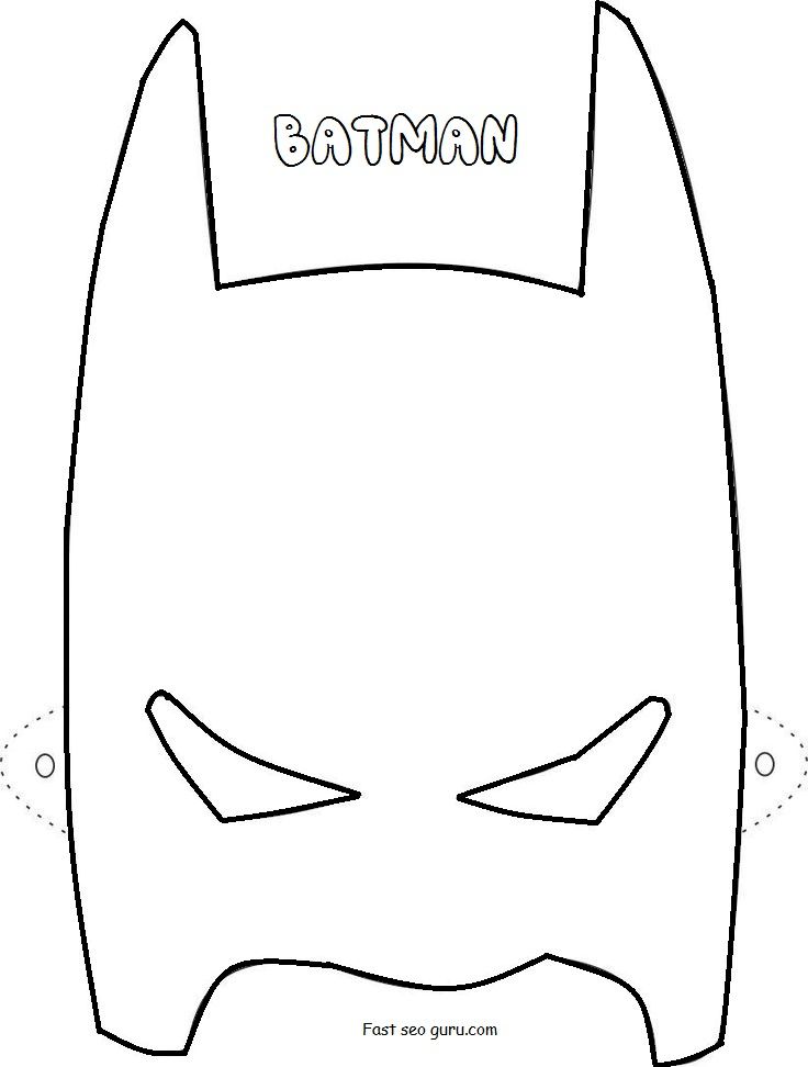 Printable superheroes batman mask coloring pages batman mask superhero party superhero crafts