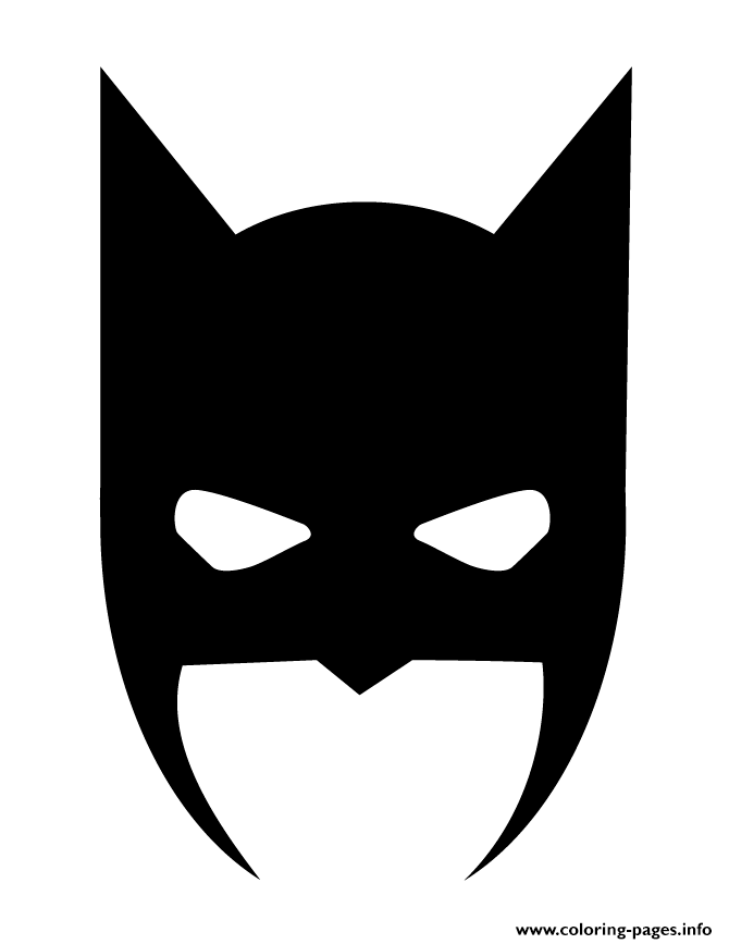 Batman mask halloween silhouette coloring page printable