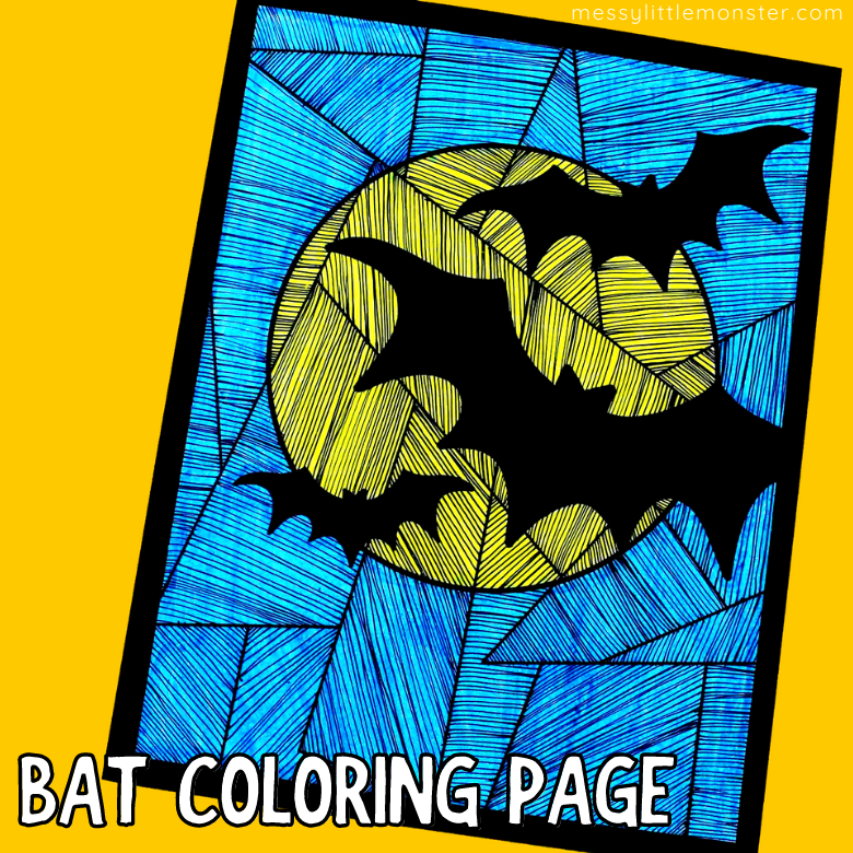 Bat colouring page