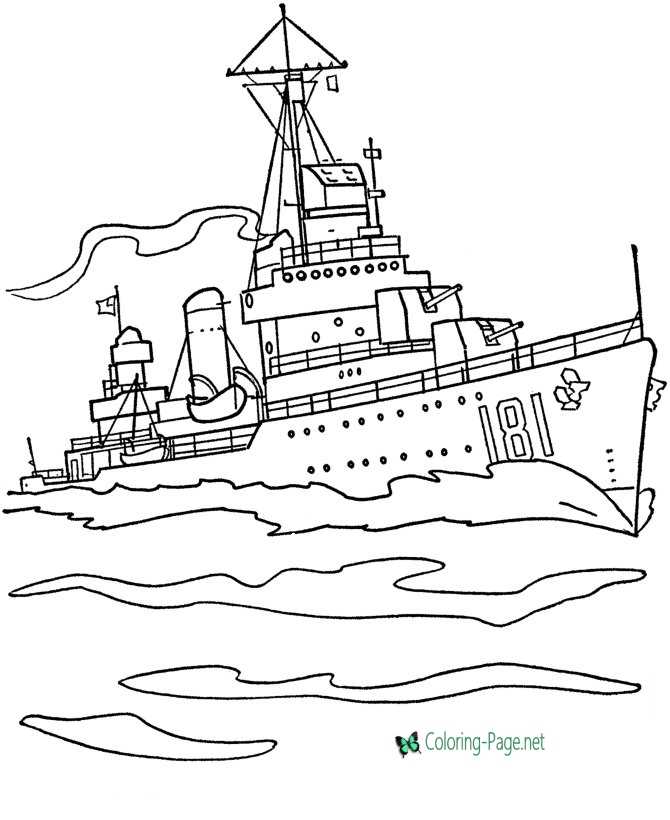 Military coloring pages battleship