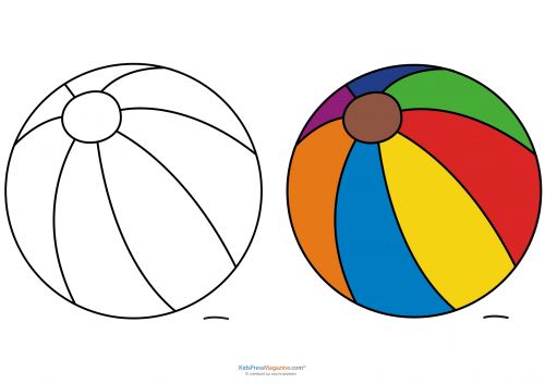 Match up coloring pages â beach ball