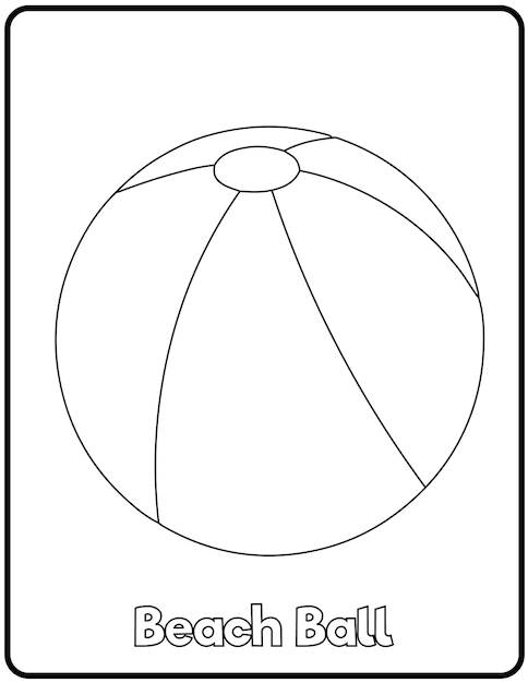 Printable beach ball coloring page vectors illustrations for free download