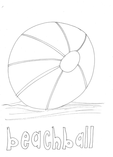 Beach ball colouring page teaching resources