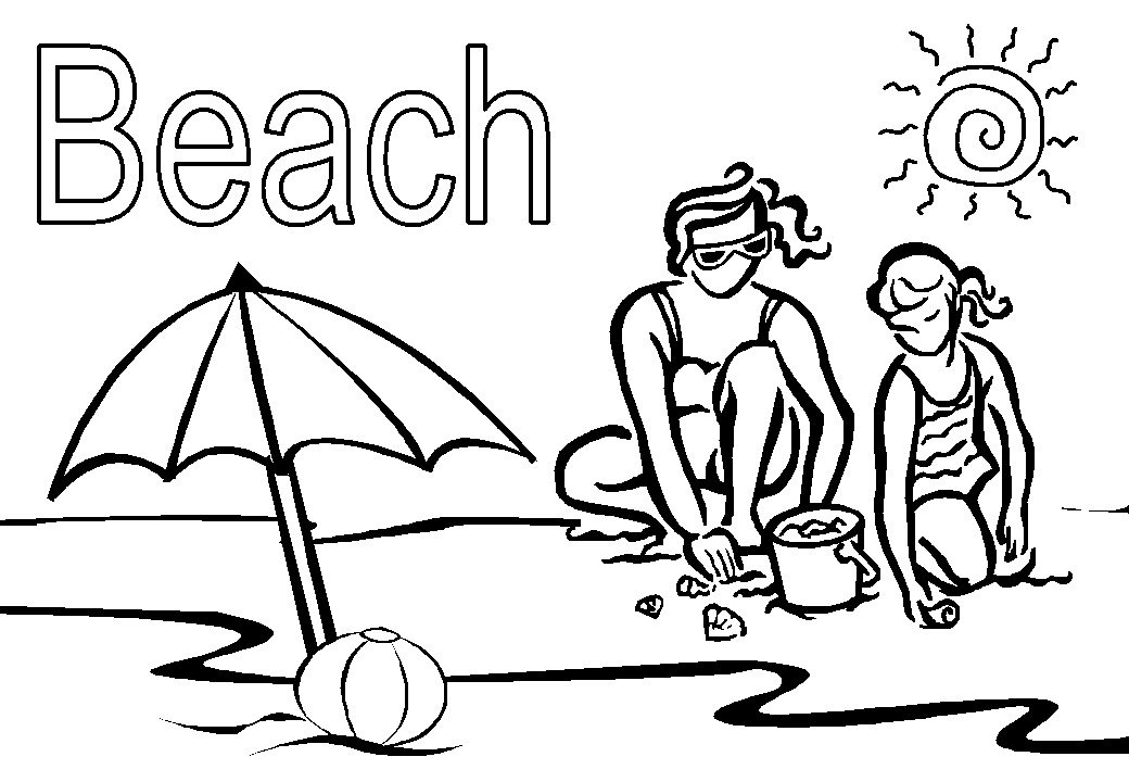 Beach coloring pages