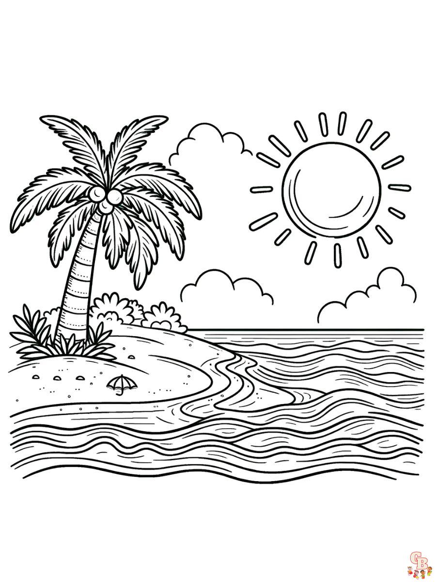 Free beach coloring pages for kids