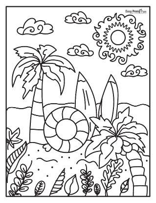 Printable summer coloring pages