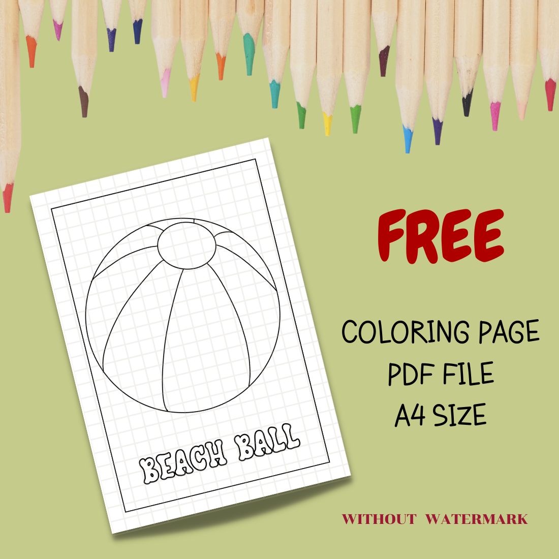 Free beach ball coloring page