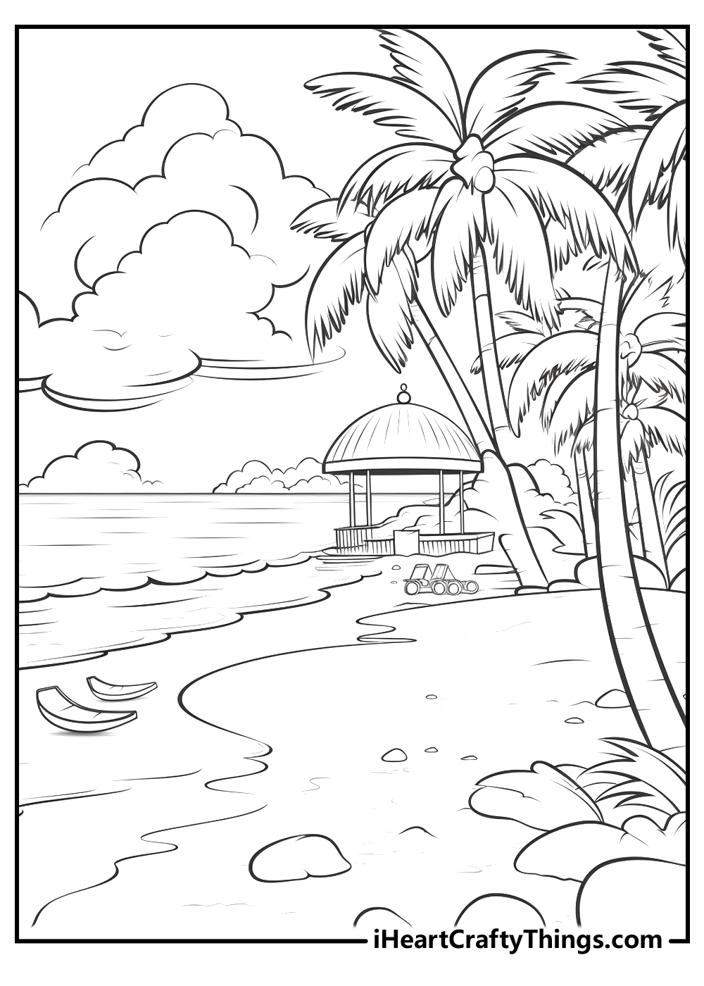 Beach coloring pages free printables