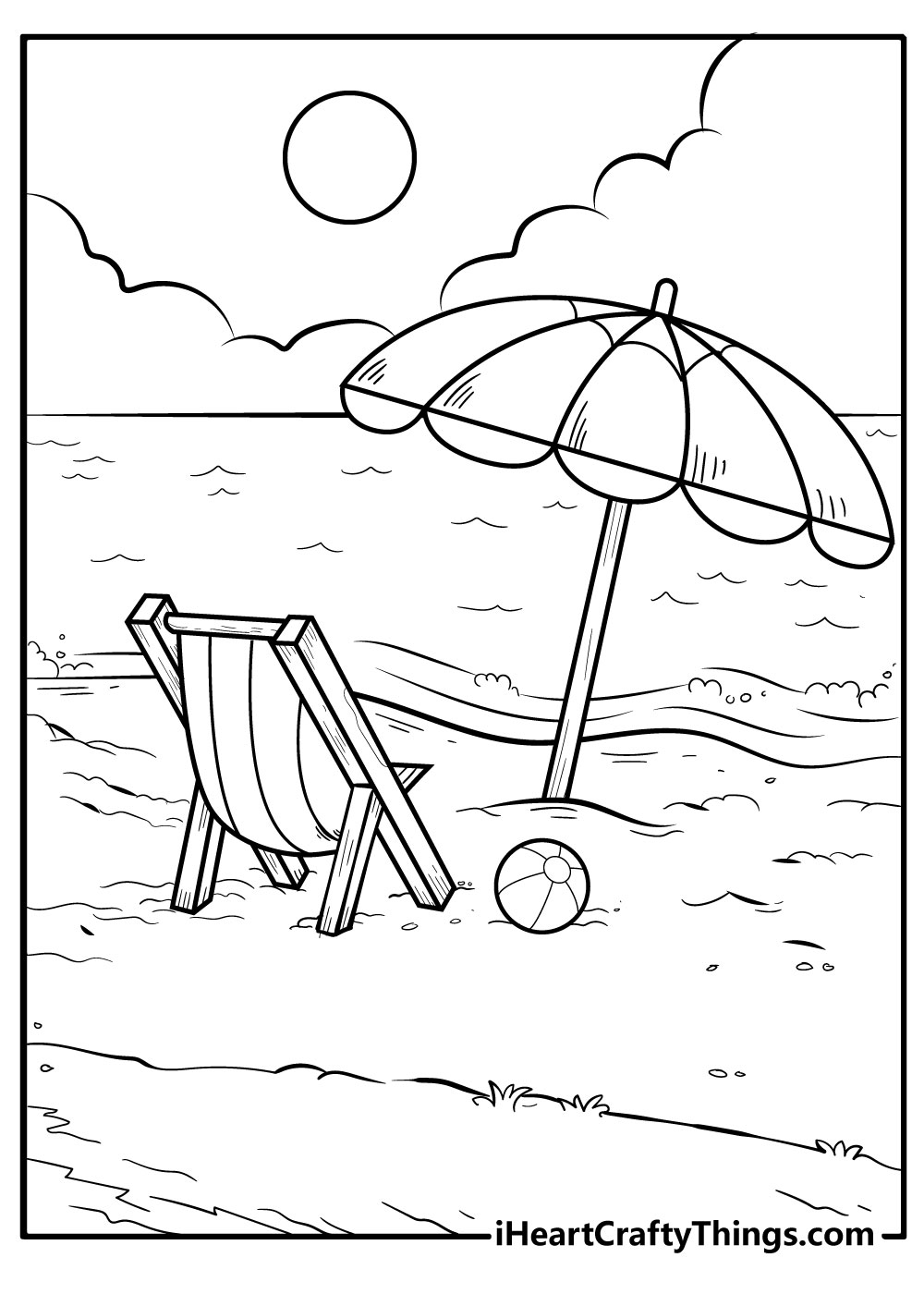 Beach coloring pages free printables