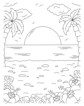 Beach coloring page images â browse photos vectors and video