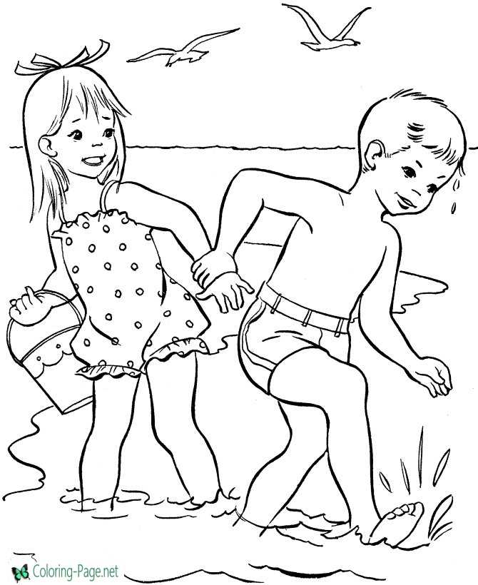 Beach coloring pages