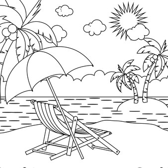 Beach coloring page images