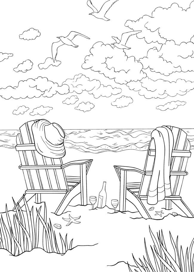 Beach coloring pages